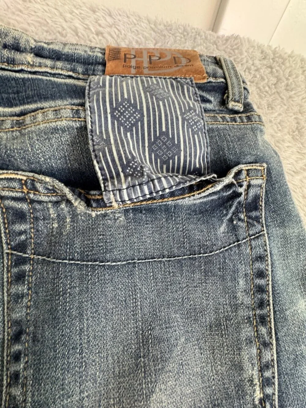 Paige Premium Denim JRC Relaxed Fit Jeans Mens 31 USA Blue Wash Office Casual